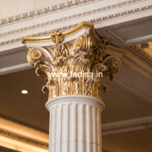 White Marble Pillar Design for House