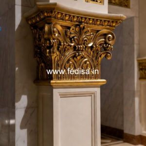 White Marble Pillar Design for House