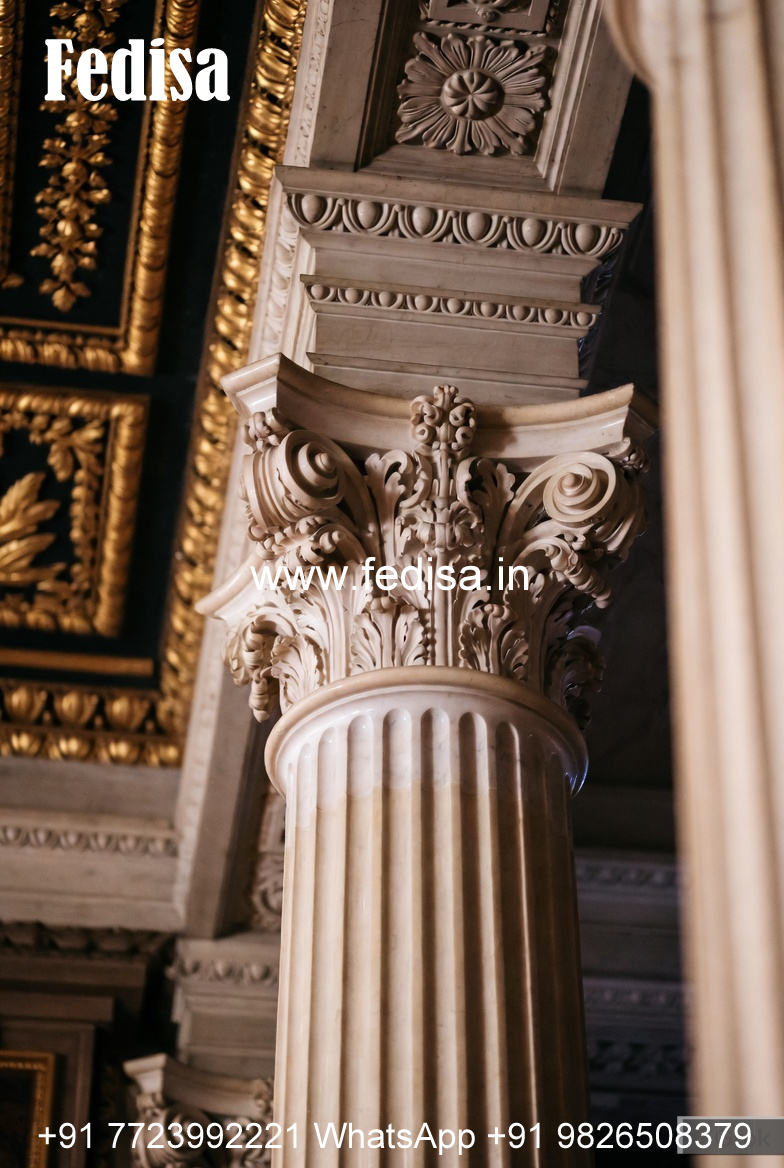 Marble Column Design for Living Room