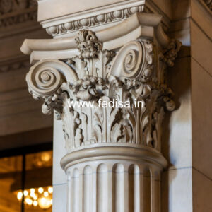 Carved Marble Pillar Design for Temple