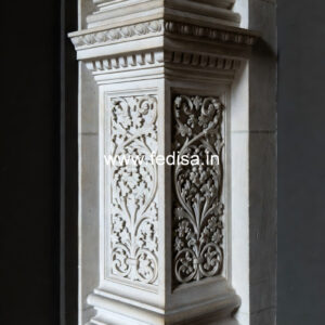 Marble Pillar Design with Gold Finish