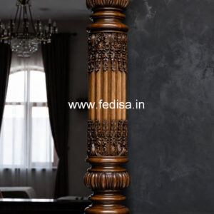 Wooden Pillar Design for Living Room Decor