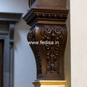 Wooden Pillar Design with Traditional Touch