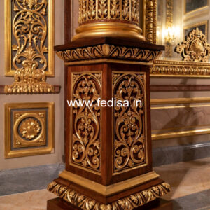Wooden Pillar Design with Artistic Work