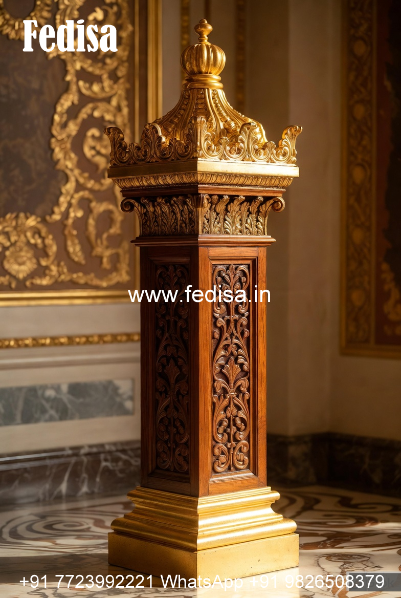 Wooden Pillar Design with Hand Carving