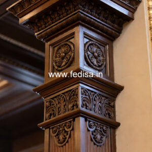 Wooden Pillar Design for Mandir
