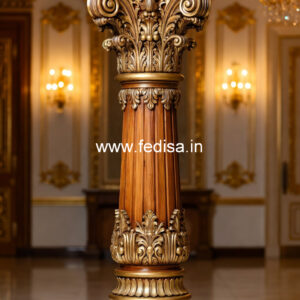 Wooden Pillar Design with Unique Patterns