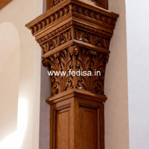 Wooden Pillar Design for Indoor Decoration