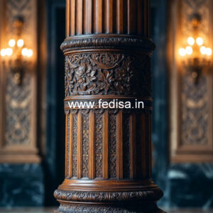 Wooden Pillar Design with Unique Finish