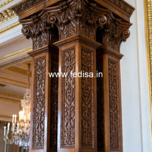 Wooden Pillar Design with Luxury Finish