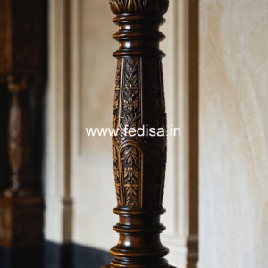 Wooden Pillar Design with Elegant Craft