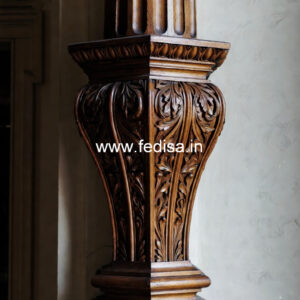 Wooden Pillar Design with Traditional Elegance