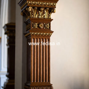 Wooden Pillar Designs for Grand Entrance