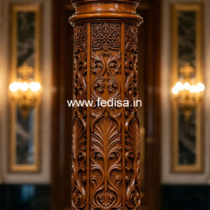 Wooden Pillar Design for Office Interior