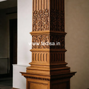 Wooden Pillar Design with Unique Patterns