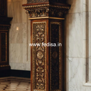 Wooden Pillar Design with Royal Finish