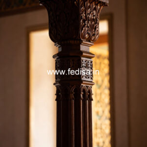 Wooden Pillar Design with Elegant Touch