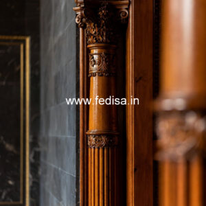 Wooden Pillar Design with Unique Finish