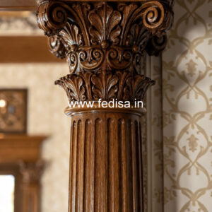 Wooden Pillar Design with Royal Interiors
