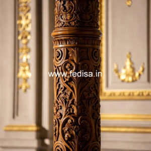 Wooden Pillar Design with Handcrafted Look
