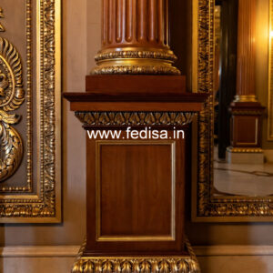 Wooden Pillar Design with Artistic Detailing