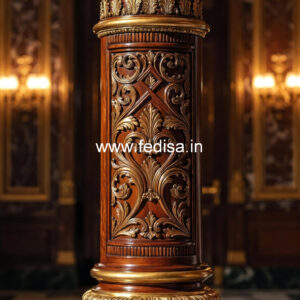 Wooden Pillar Design with Stylish Appeal