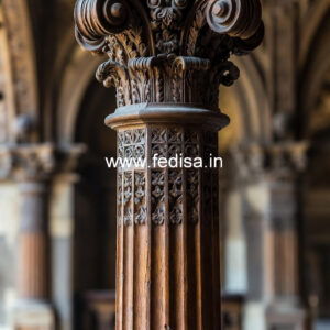 Wooden Pillar Design for Interior Luxury