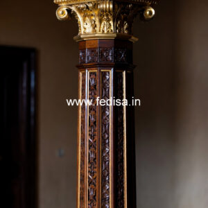 Royal Wooden Pillar Designs for Villas