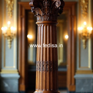 Elegant Wooden Pillar Design for Villa