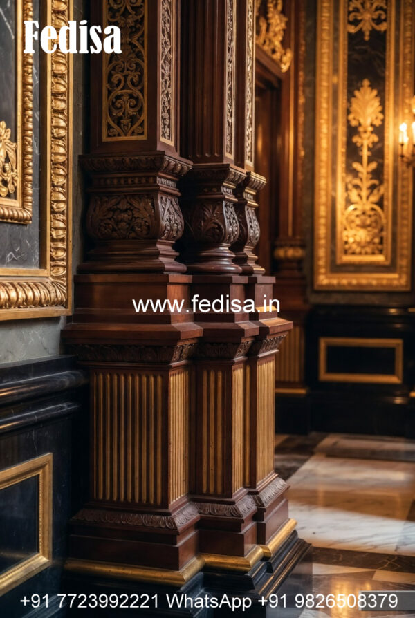 Handmade Wooden Pillar Design for Interiors - Fedisa