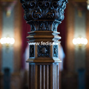 Wooden Pillar Design for Temple Area