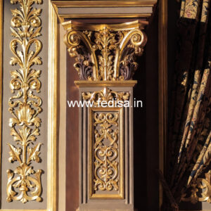 Wooden Pillar Design for Hall Decoration