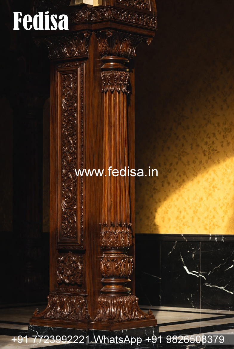 Wooden Pillar Design for Luxury Villa