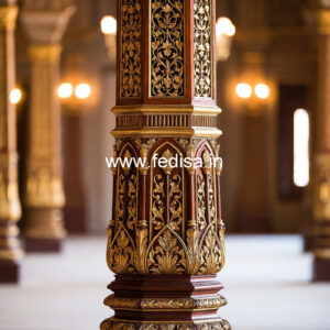 Wooden Pillar Design for Entryway