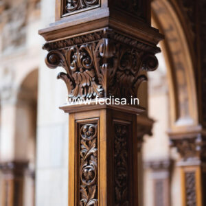 Wooden Pillar Design with Unique Patterns