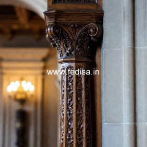 Wooden Pillar Design with Classic Touch