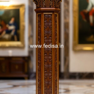 Wooden Pillar Design with Rich Look