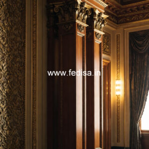 Wooden Pillar Design for Indoor Decoration