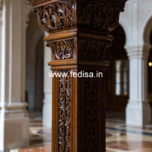 Wooden Pillar Design with Premium Finish