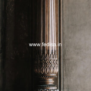 Wooden Pillar Design with Designer Finish
