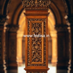 Wooden Pillar Design with Stylish Appeal
