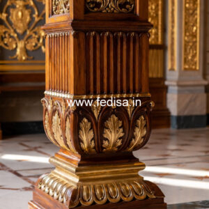 Wooden Pillar Design for Temple Area