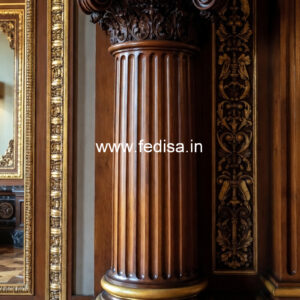 Wooden Pillar Design with Antique Style