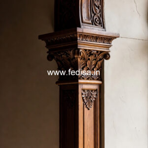 Wooden Pillar Design with Smooth Finish