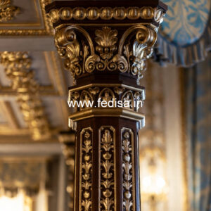 Wooden Pillar Design with Rich Look