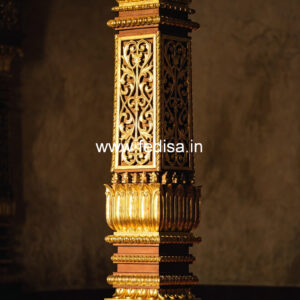 Wooden Pillar Design with Classic Carving