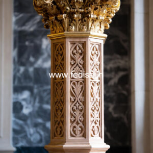 Wooden Pillar Design for Luxury Living