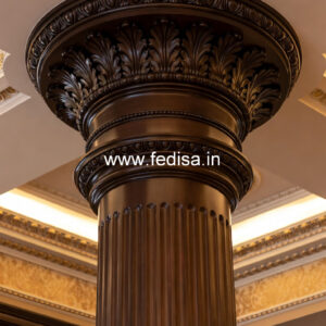 Wooden Pillar Design with Antique Finish