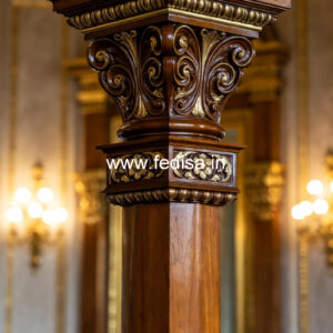 Wooden Pillar Design with Elegant Style