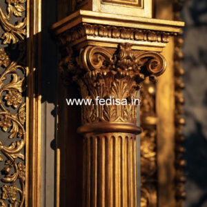 Wooden Pillar Design with Handcrafted Look